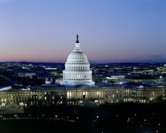 Image Description: Picture of the United States Capitol Building at Night.